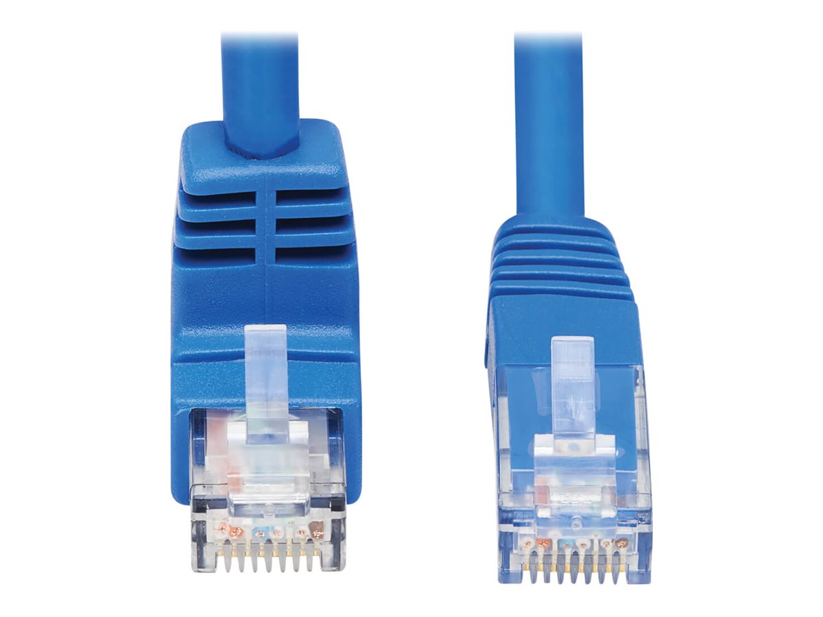 EATON TRIPPLITE Down-Angle Cat6 Gigabit Molded UTP Ethernet Cable RJ45 Right-Angle Down M to RJ45m Blue 15 ft. 4