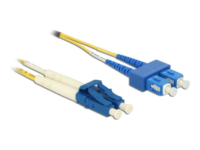 DELOCK Kabel Lichtwellenleiter LC Duplex zu SC Duplex Singlemode OS2 3m - Vorderansicht