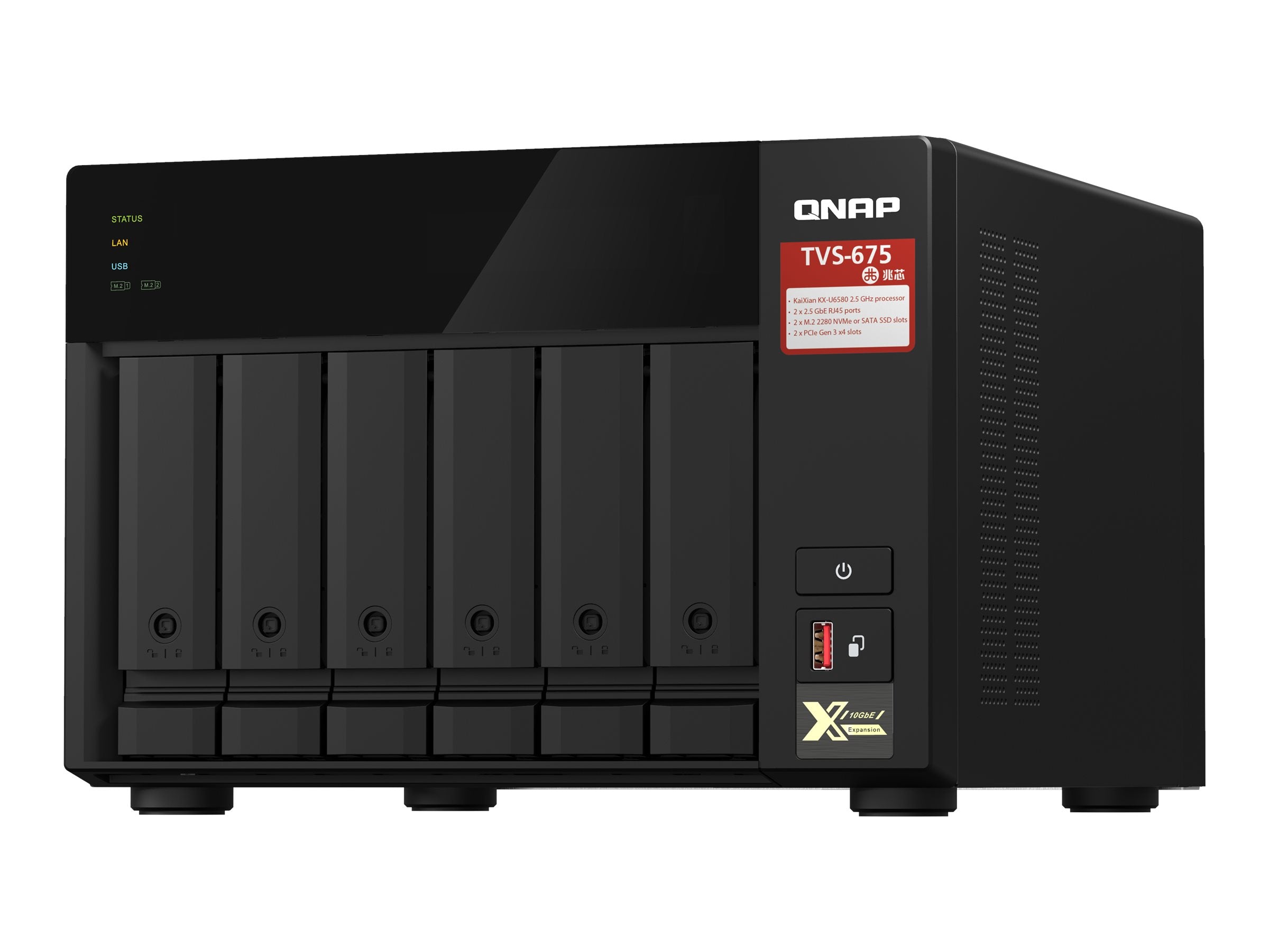 QNAP TVS-675-8G NAS-Server Rückansicht