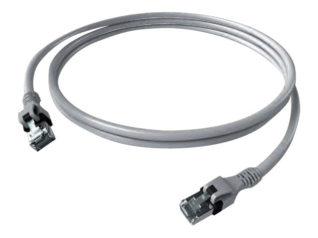 SACON DualBoot PushPull IP20 Patchkabel Kat.6 grau 1m - Vorderansicht