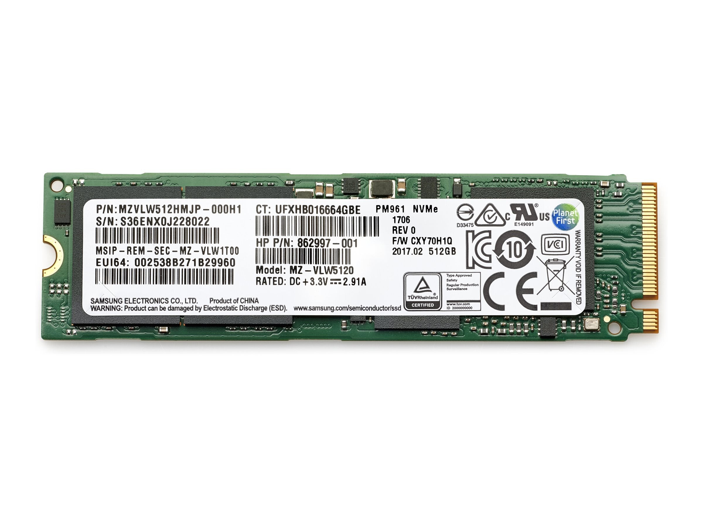 HP SSD 512GB PCIe NVME TLC Detailansicht