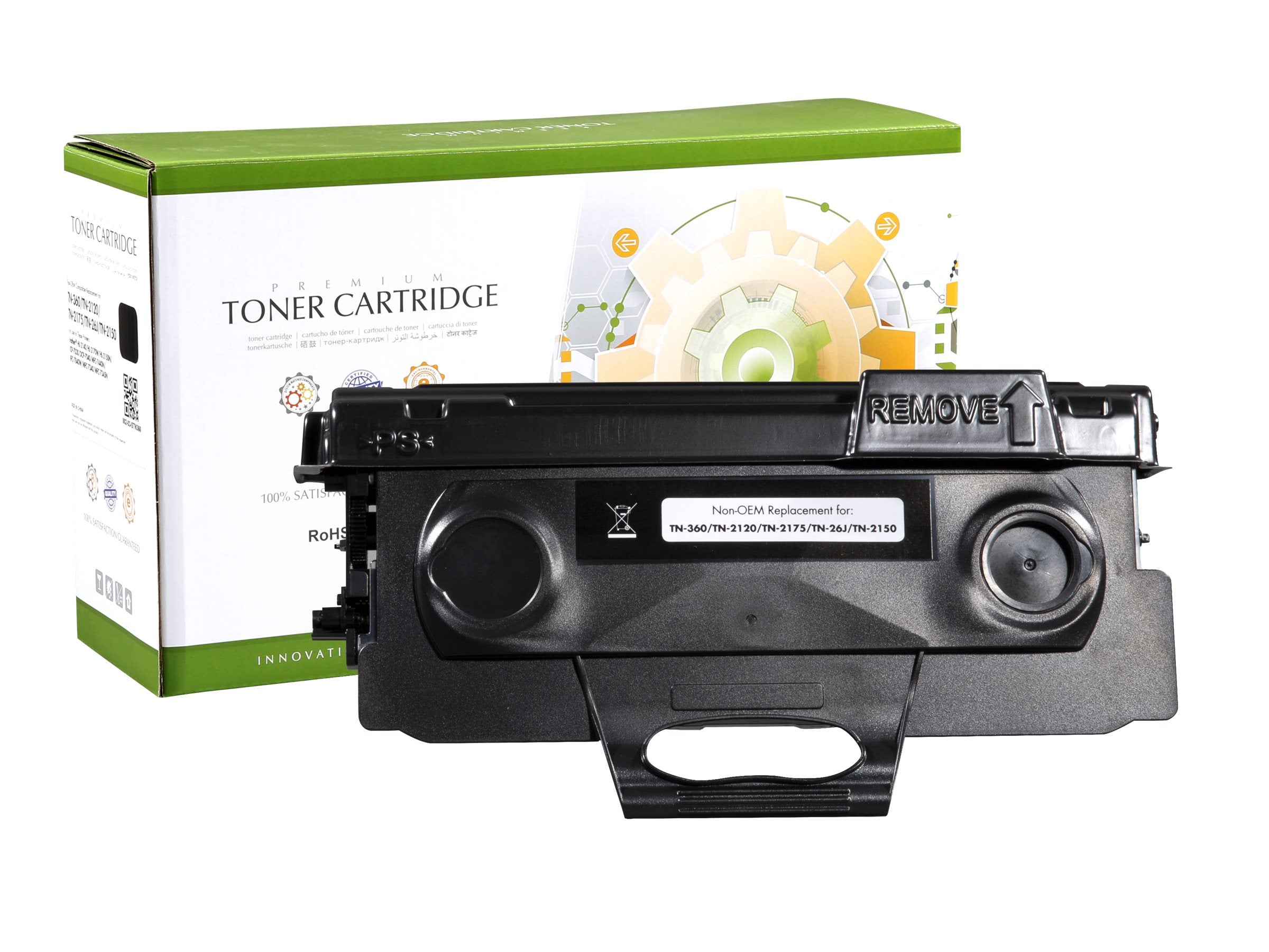 STATIC Tonerpatrone Brother TN-360BK/TN-2120BK schwarz Vorderansicht