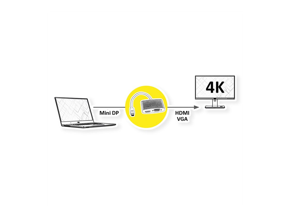 ROLINE 4K Mini DisplayPort - HDMI/VGA Adapterkabel Verpackung
