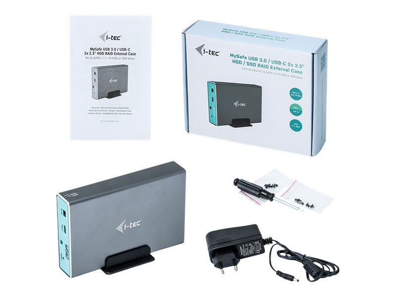 I-TEC USB-C 3.1/3.0 MySafe Festplattengehäuse Vorderansicht