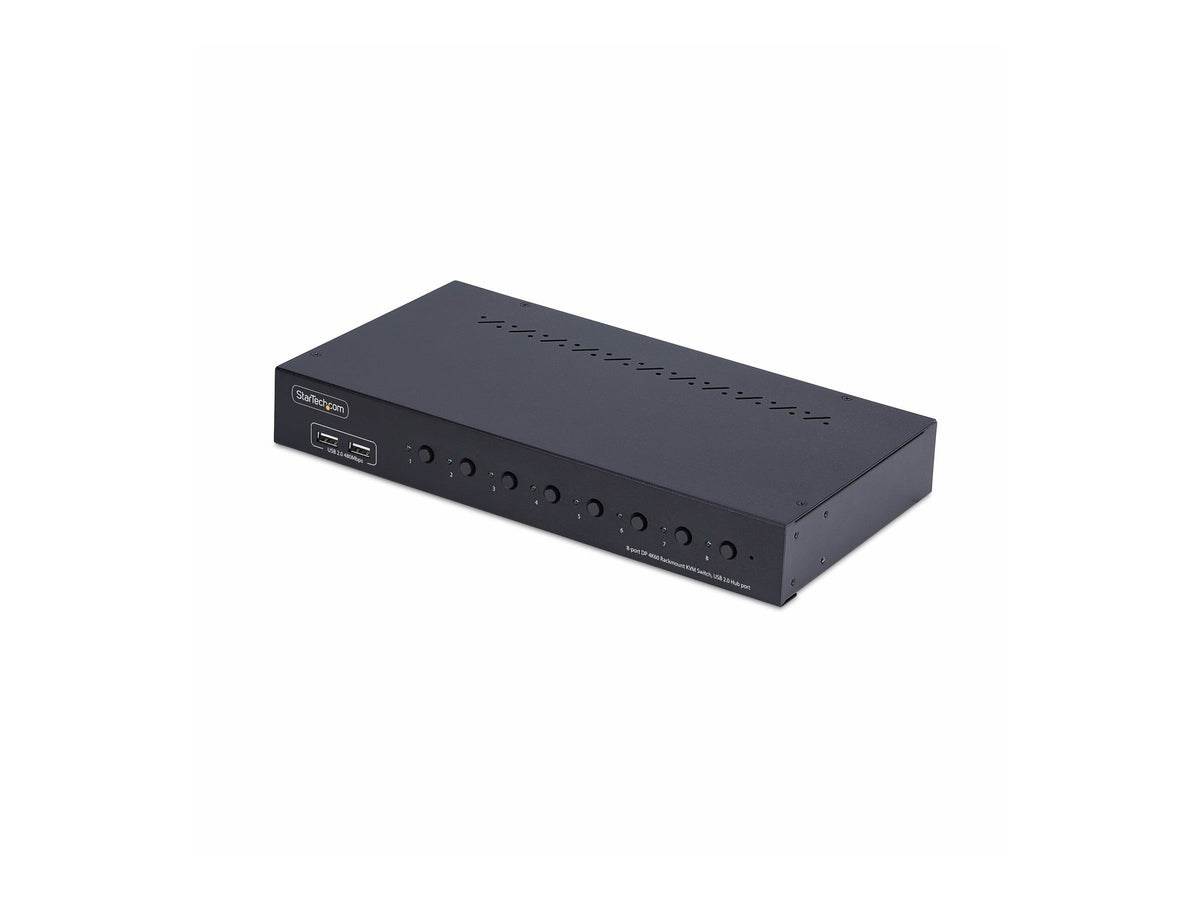 STARTECH.COM 8 Port DisplayPort KVM Switch 1HE Rackmount Satz 4K 60Hz DP 1.2 KVM Umschalter Taste/Hotkey TAA