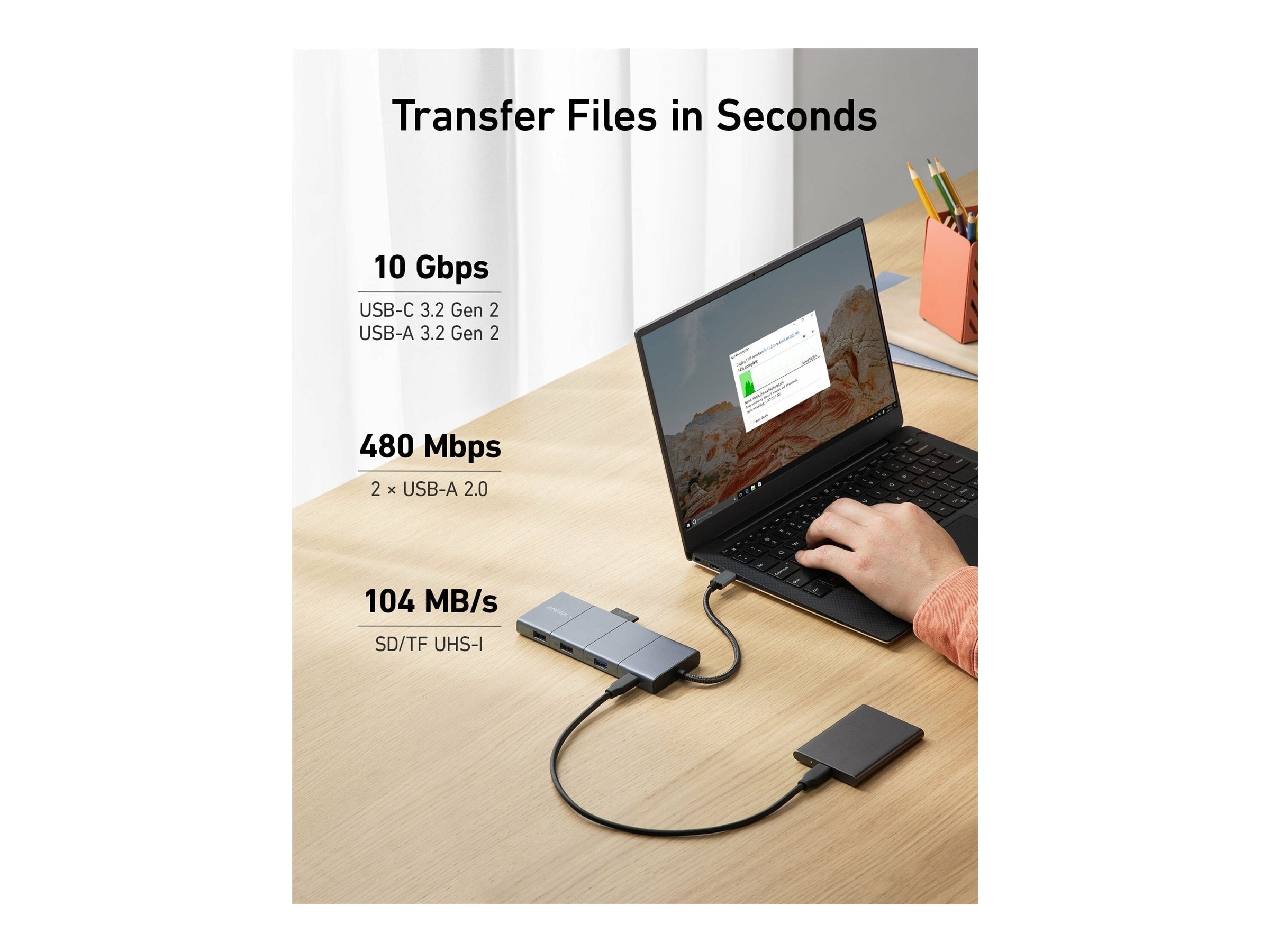 ANKER 565 USB-C Hub Vorderansicht