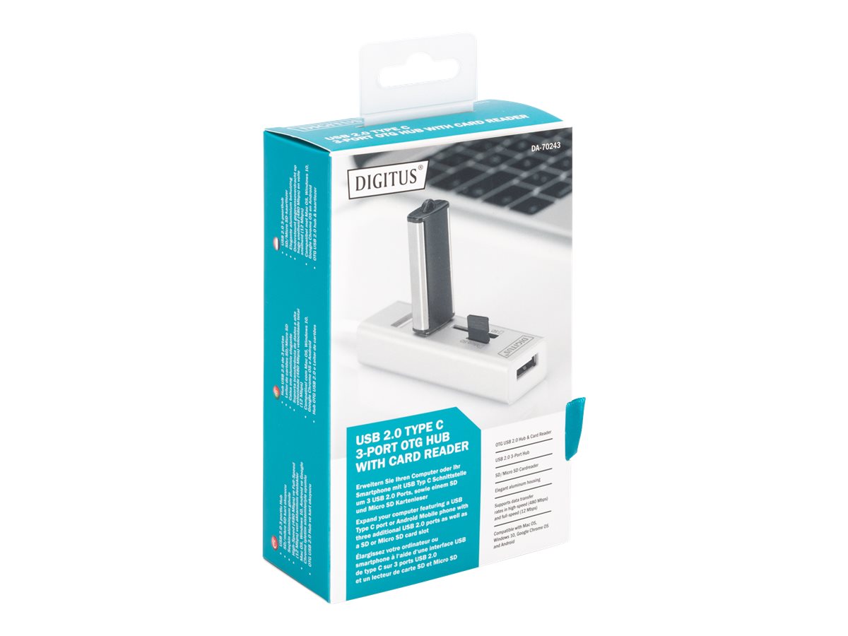 DIGITUS USB 2.0 Typ C HUB mit Kartenleser in Nutzung
