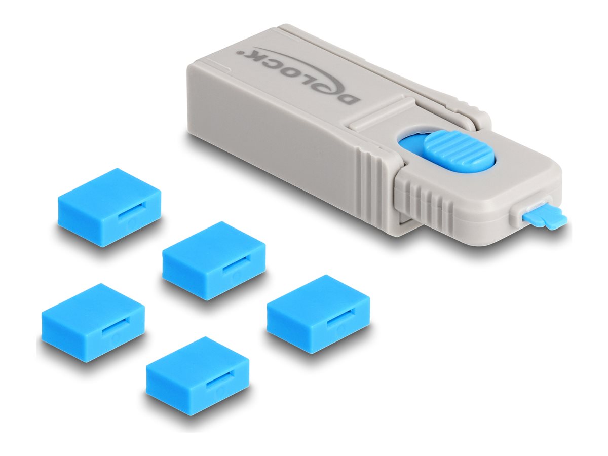 DELOCK USB Port Blocker Set für USB Typ-A Buchse - Vorderansicht