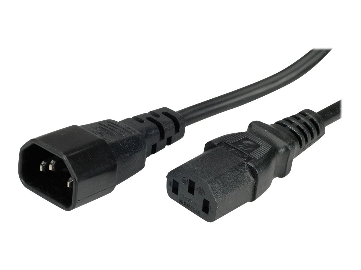 VALUE Apparate-Verbindungskabel IEC 320 C14 - C13 schwarz 1,8m Vorderansicht