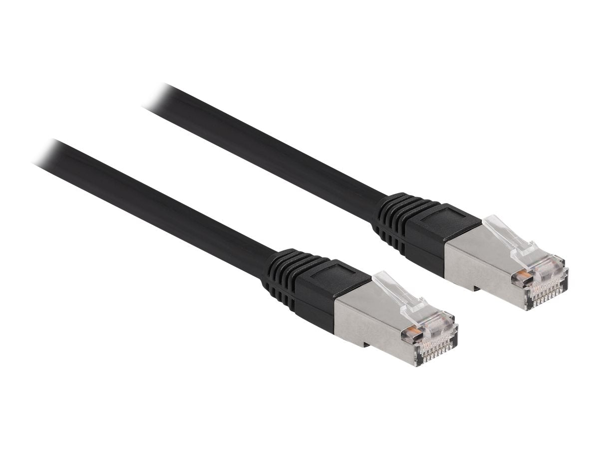 DELOCK RJ45 Netzwerkkabel Cat.6A S/FTP PE Outdoor 15m schwarz - Vorderansicht