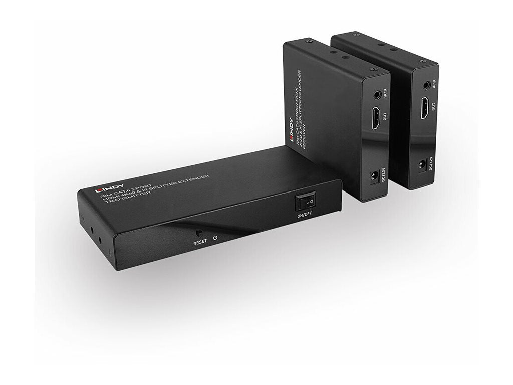 LINDY 70m 2 Port Cat.6 HDMI 4K60 Splitter Extender Verpackung