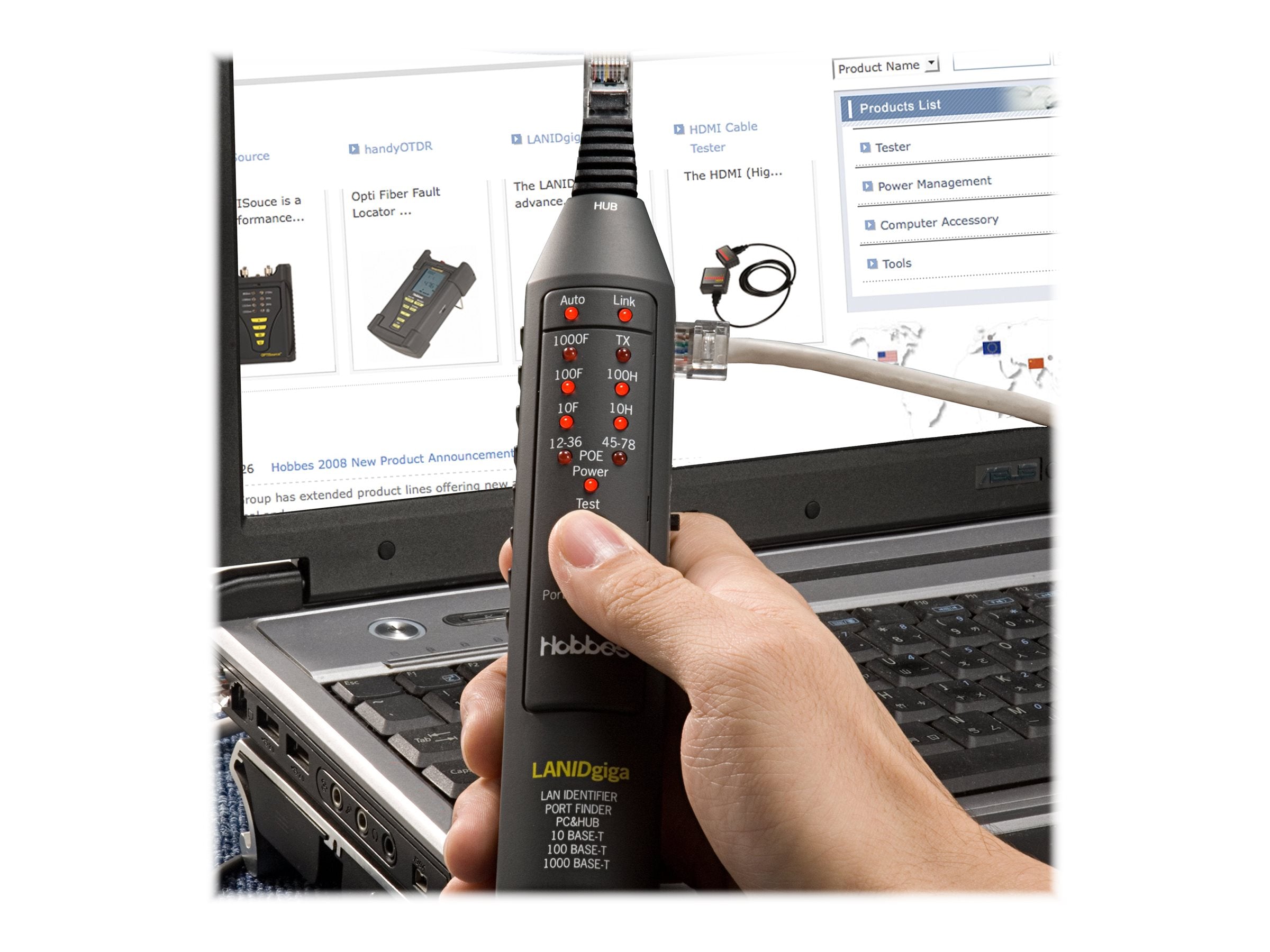 HOBBES LAN ID Giga Network Tester mit Zubehör