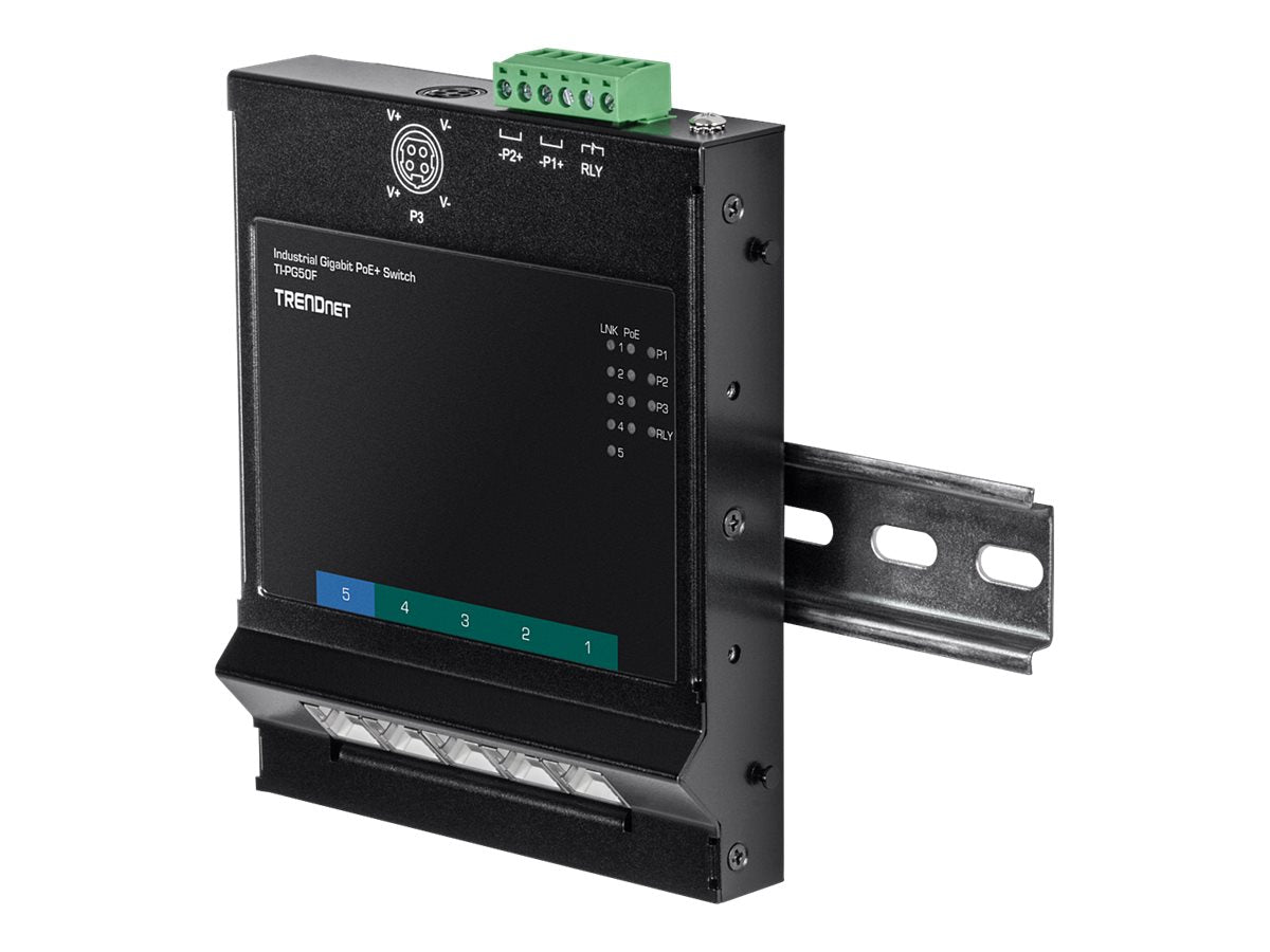 TRENDNET 5-Port Industrieller Gigabit PoE+ DIN-Rail-Switch Montageoptionen