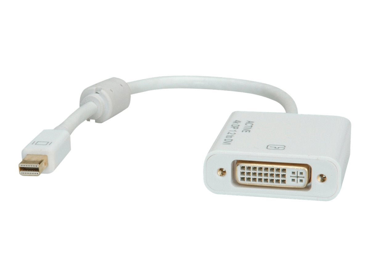 ROLINE 4K Mini DisplayPort-DVI Adapter Mini DP ST - DVI BU Vorderansicht