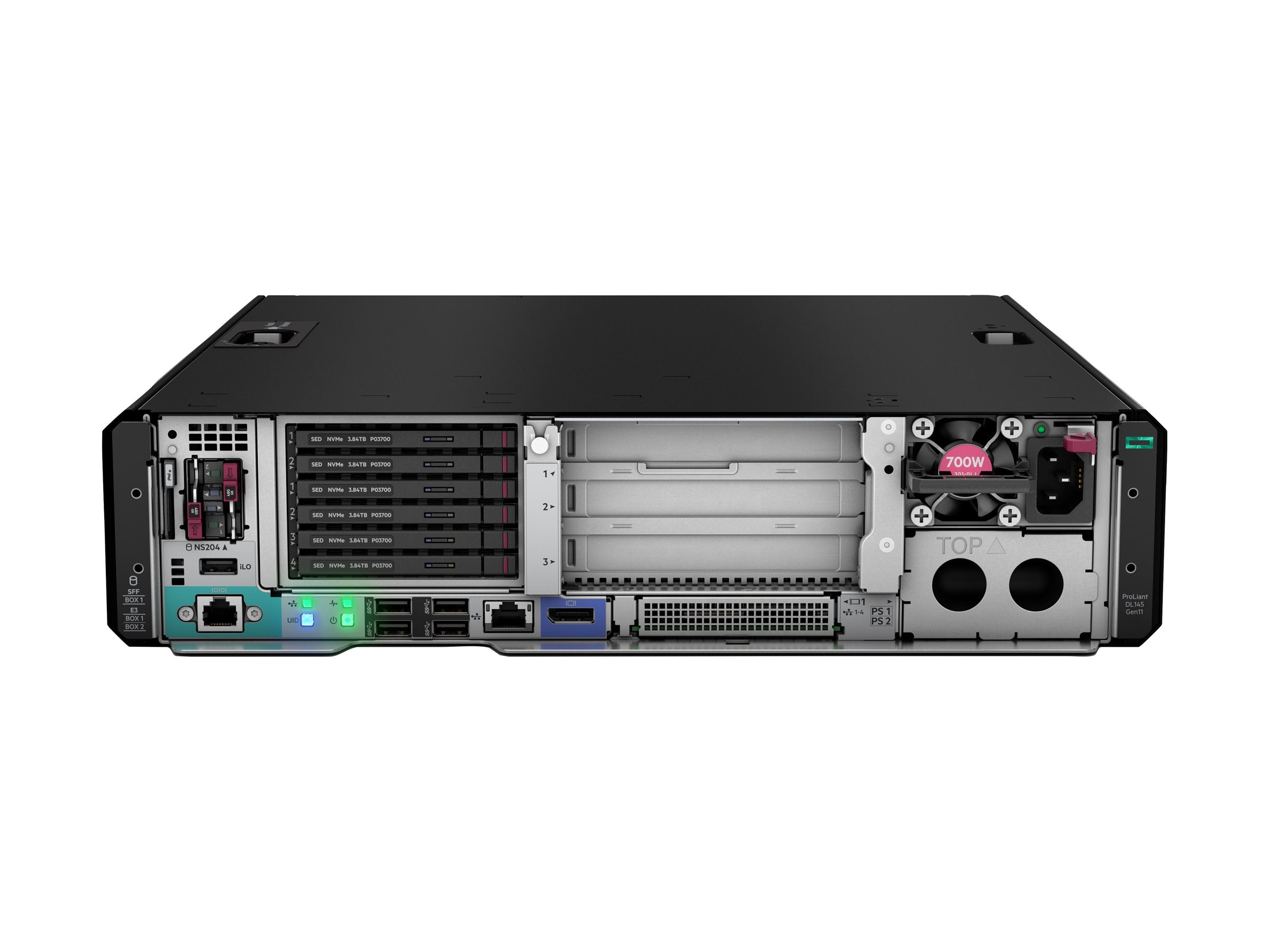 HPE ProLiant DL145 Gen11 2HE EPYC 8124P 16-Core 2.45GHz 2x32GB-R 2xSFF Hot Plug NS204i-u 2x1000W Server