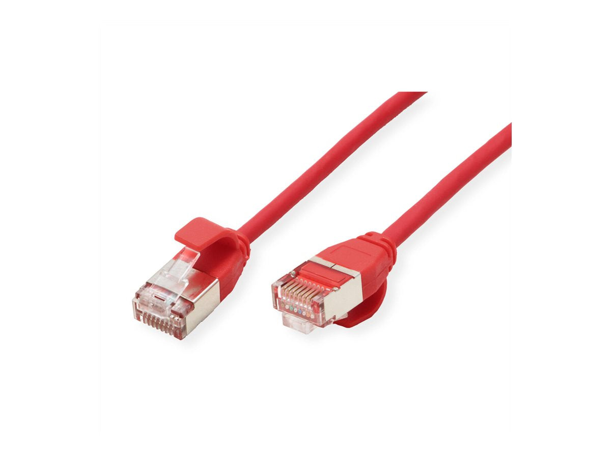 ROLINE U/FTP DataCenter Patchkabel Kat 6A Class EA LSOH slim rot 0,5m Vorderansicht