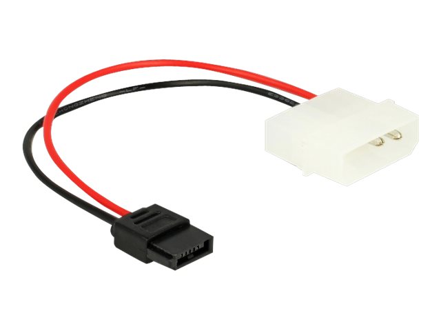 DELOCK Stromkabel Molex 4 Pin Stecker zu Slim SATA 6 Pin Buchse 15cm - Vorderansicht