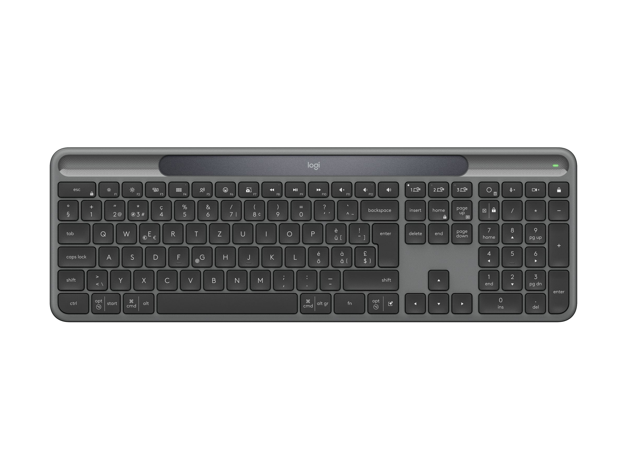 LOGITECH Slim Solar+ Keyboard Graphite (CH) Verpackung
