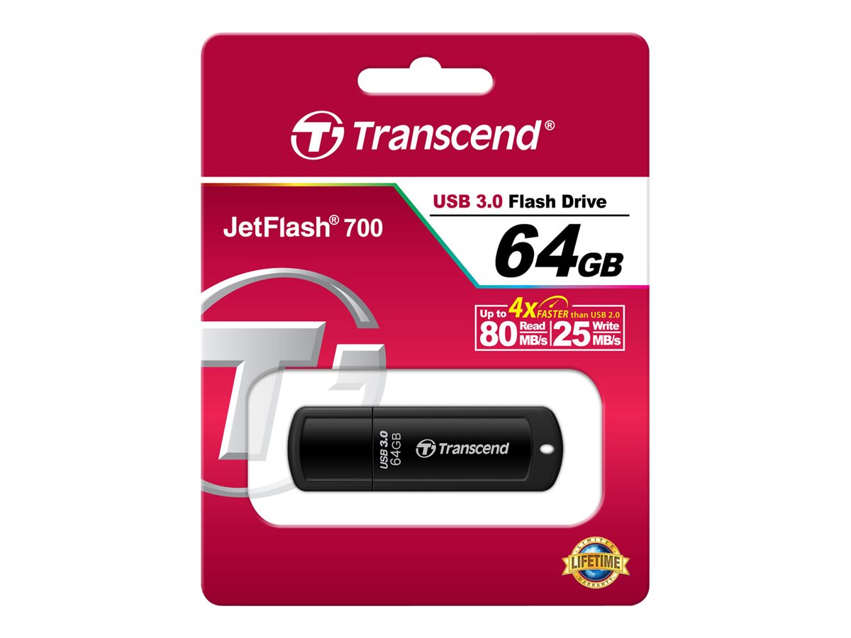 TRANSCEND JetFlash 700 64GB USB 3.0 Flash Drive Verpackung