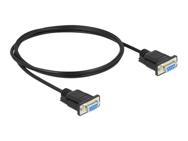 DELOCK Seriell Kabel RS-232 D-Sub 9 Buchse zu Buchse Nullmodem 1m - Anschlussansicht