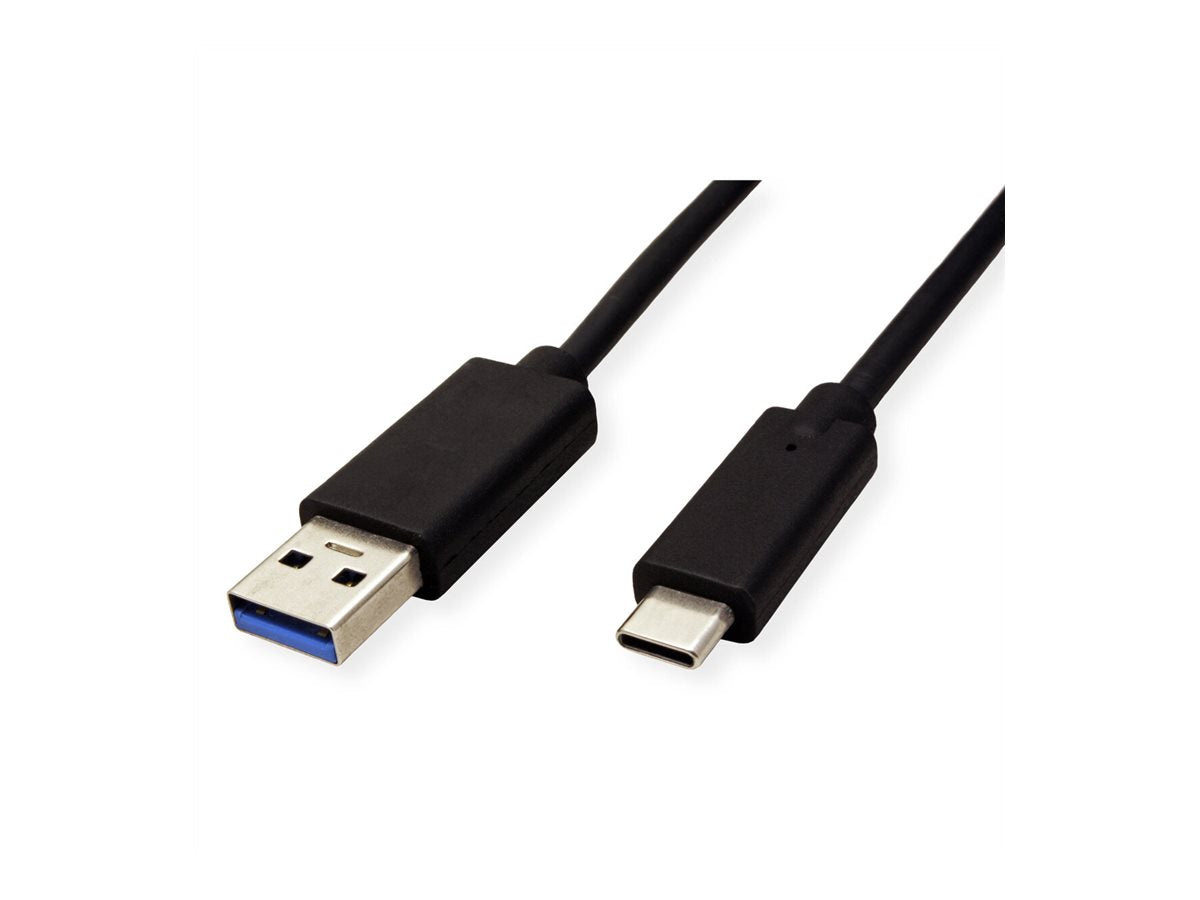 ROLINE GREEN USB 3.2 Gen 1 Kabel A-C ST/ST schwarz 1m - Detailansicht der Stecker