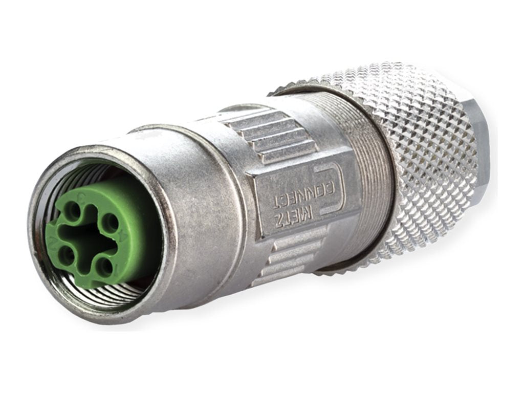 METZ CONNECT M12 Buchse D-kodiert IP67 feldkonfektionierbar - Vorderansicht