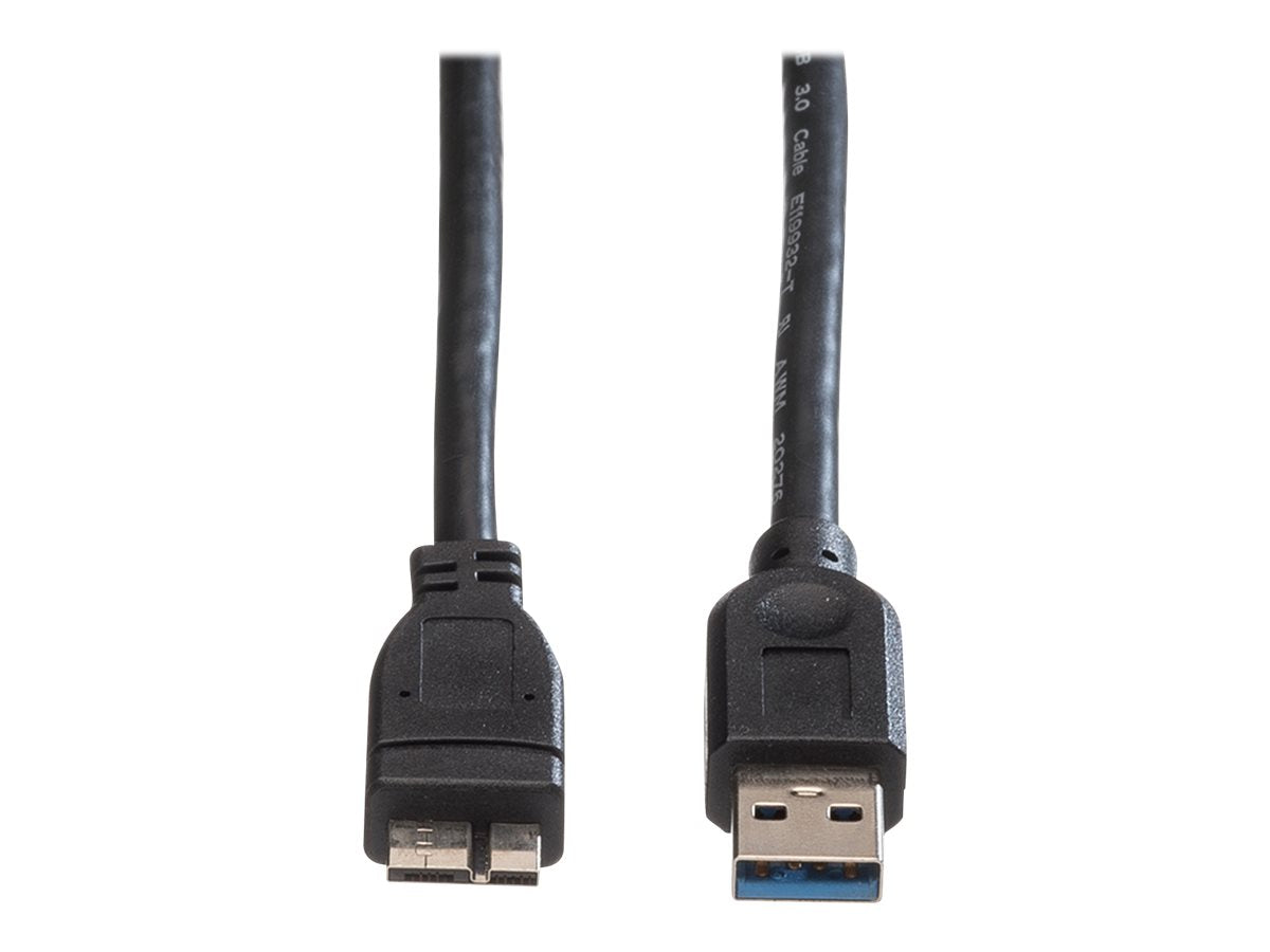 ROLINE USB 3.2 Gen 1 Kabel A ST - Micro A ST schwarz 0,8m Detailansicht