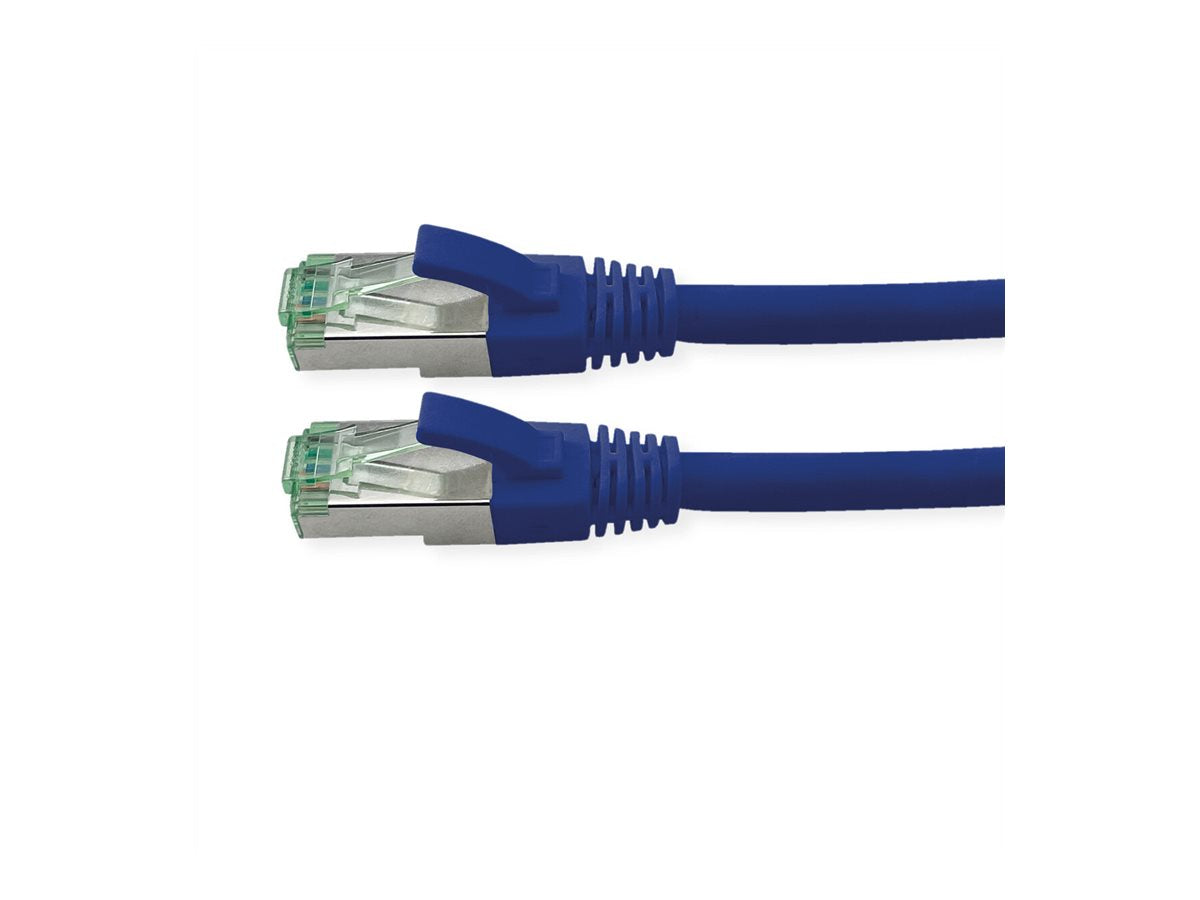 ROLINE RM Patchkabel Kat.6A S/FTP PiMF blau 1m - Vorderansicht