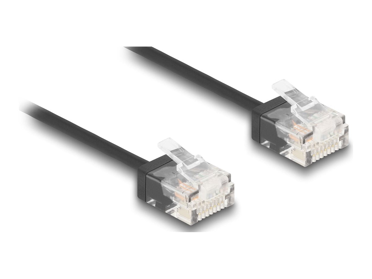 DELOCK RJ45 Netzwerkkabel Cat.6 UTP Ultra Slim 3 m schwarz - Vorderansicht