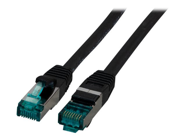 EFB RJ45 Patchkabel S/FTP Cat6A LSZH Schwarz 1m Vorderansicht