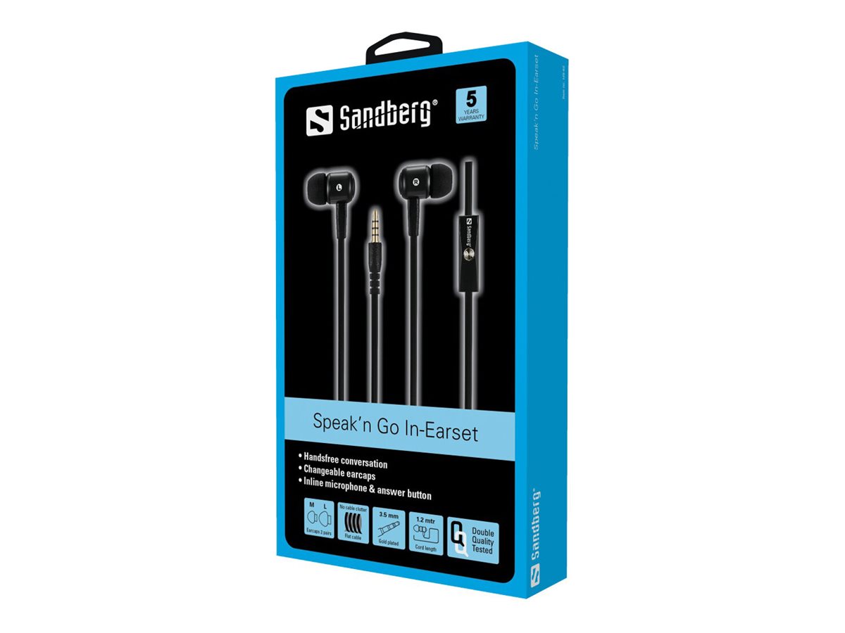 SANDBERG Speak n Go In-Earset schwarz - Detailansicht