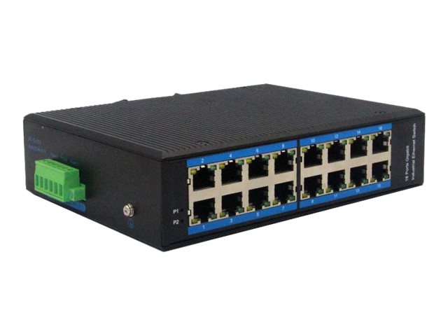 DIGITUS 16 Port 10/100/1000Mbps Industrial Switch Vorderansicht