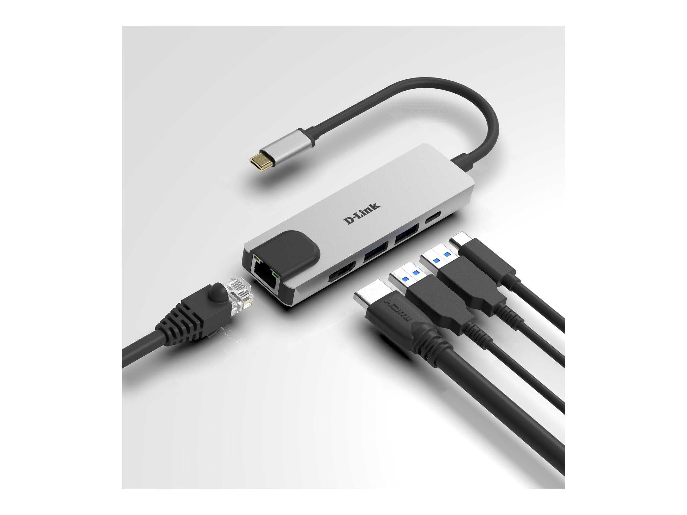 D-LINK DUB-M520 5-In-1 USB-C Hub Vorderansicht