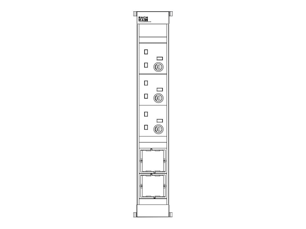 BACHMANN POWER FRAME 3xUK 90 2xCM Strom 0,2m Vorderansicht