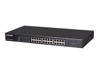 INTELLINET 24-Port PoE Gigabit Switch Rückansicht