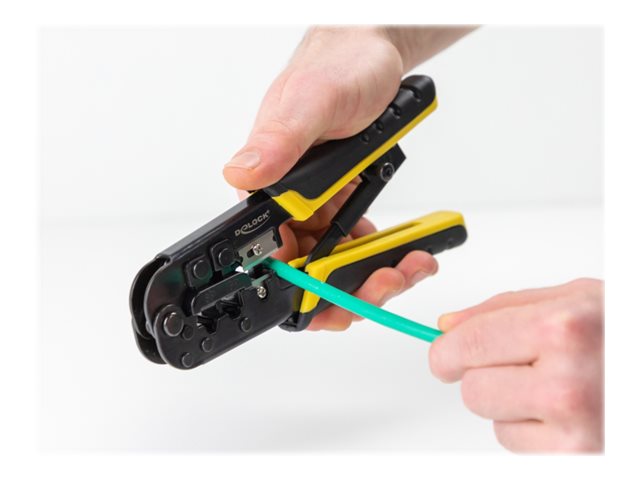 DELOCK Universelle Crimpzange mit Abisolierer für 8P RJ45 oder 6P RJ12/11 Stecker