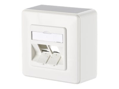 METZ CONNECT Modul Anschlussdose AP 2 Port unbestuckt reinweiss - Vorderansicht