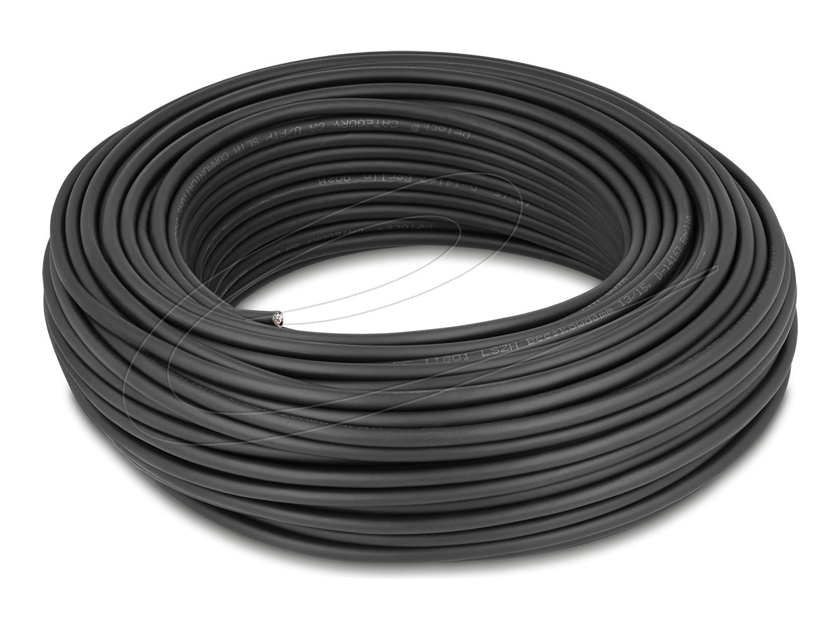 DELOCK Netzwerkkabel Rolle Cat.6A U/FTP 50m schwarz - Vorderansicht