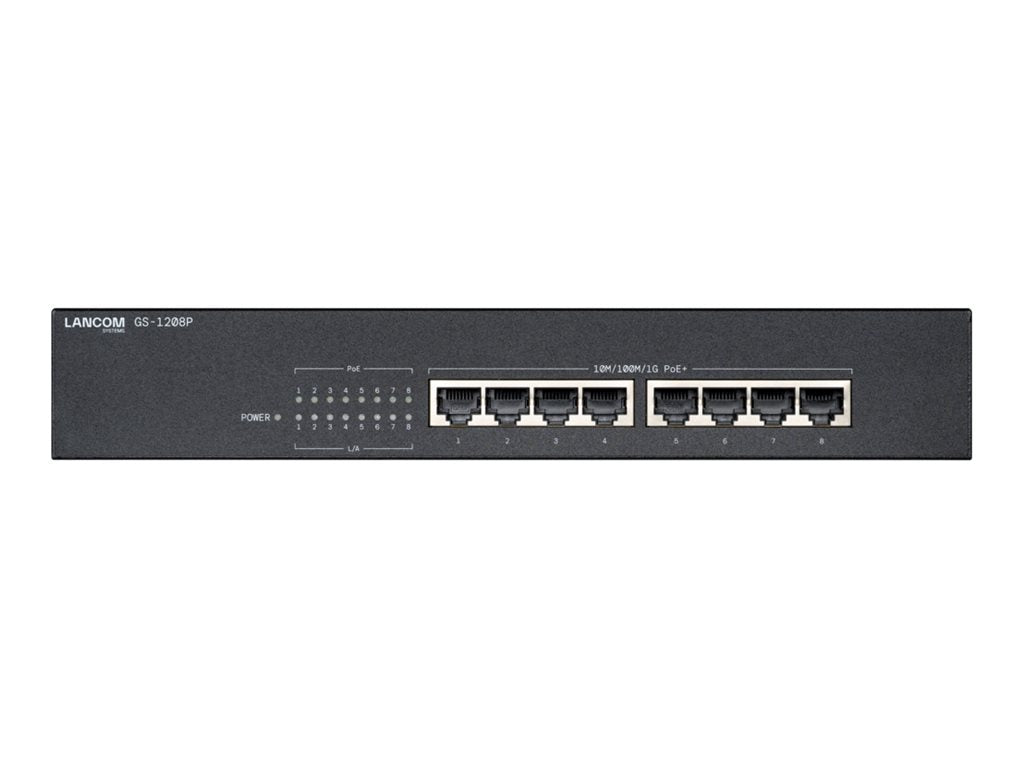 LANCOM GS-1208P Unmanaged Access Switch Vorderansicht