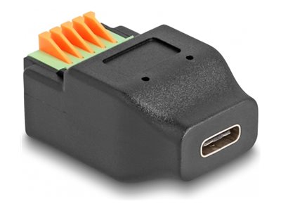 DELOCK USB Type-C 2.0 Buchse zu Terminalblock Adapter mit Drucktaster - Vorderansicht
