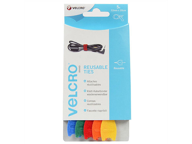 Vorderansicht der VELCRO ONE-WRAP Wiederverwendbaren Klettstreifen 12mm x 20cm
