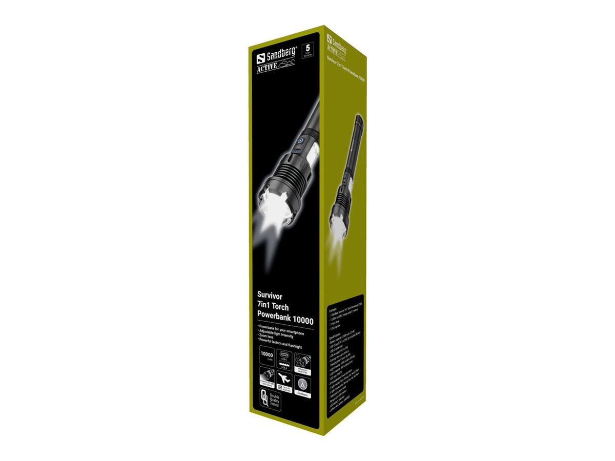 SANDBERG Survivor 7in1 Torch Powerbank 10000 Vorderansicht