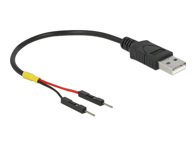 DELOCK USB Stromkabel Typ-A auf 2 x Pfostenstecker einzeln Strom 10cm - Vorderansicht