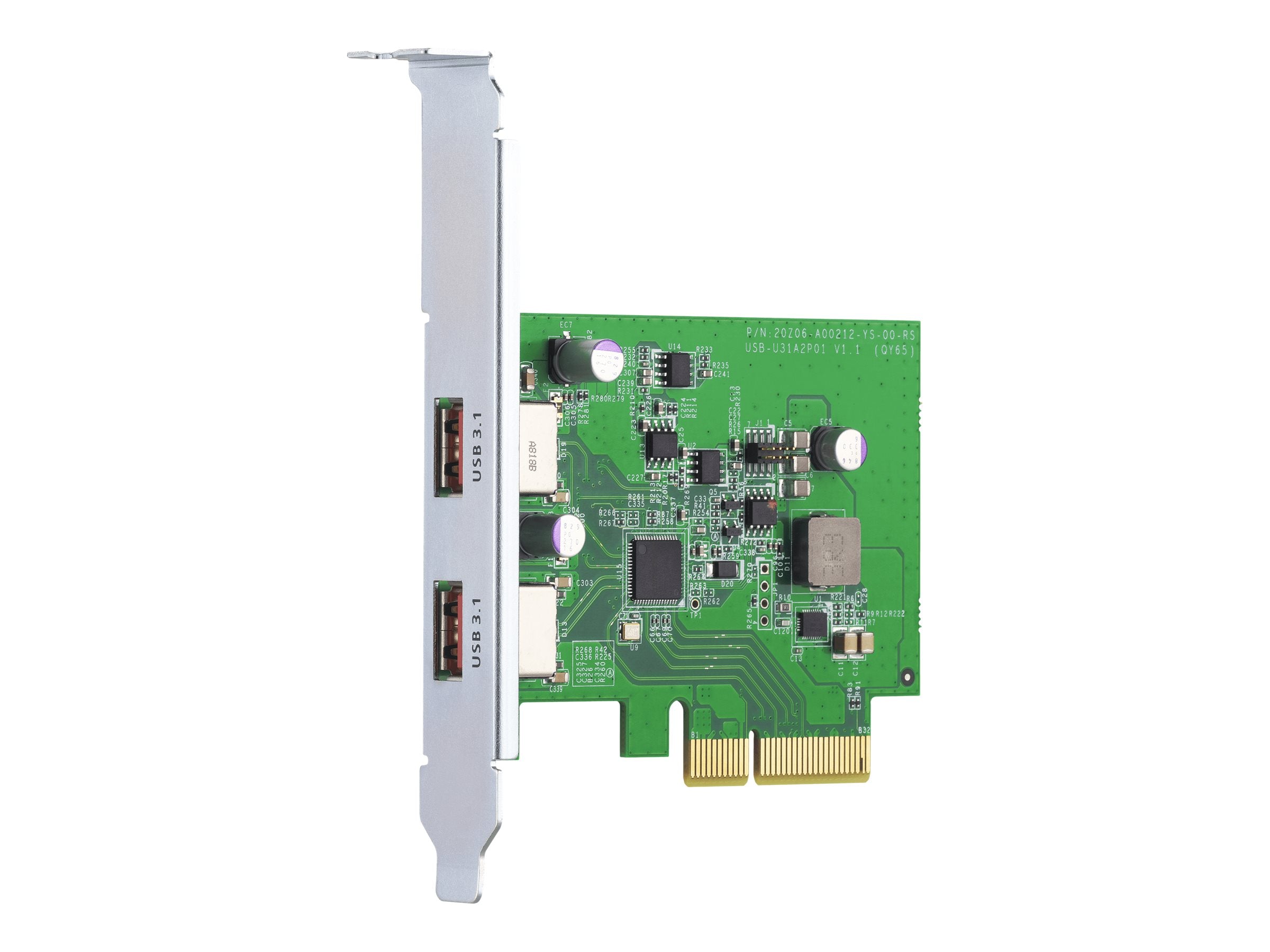 QNAP QXP-10G2U3A Dual-port USB3.2 Gen 2 PCIe Erweiterungskarte Vorderansicht
