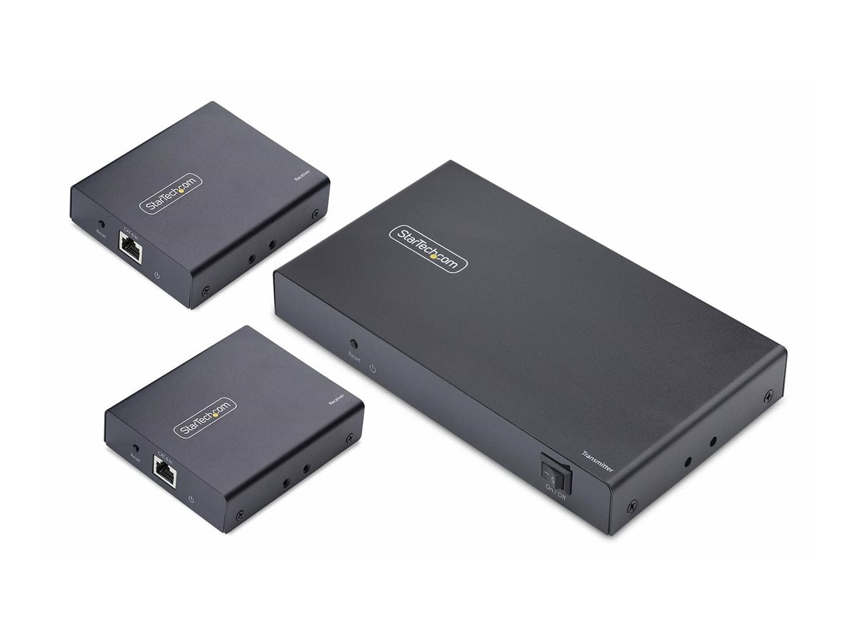 STARTECH.COM 4-Port HDMI Extender und Splitter uber CAT6 4K 60Hz bis 70m Länge 1x4 HDMI uber Netzwerkkabel-LAN Kabel Verteilerkit