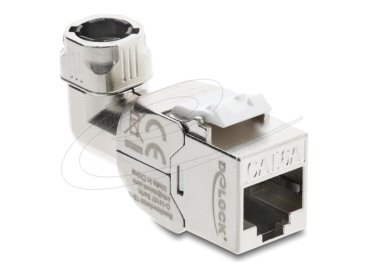 DELOCK Keystone Modul RJ45 Buchse zu LSA Cat.6A werkzeugfrei 90 winkelbar geschirmt - Vorderansicht