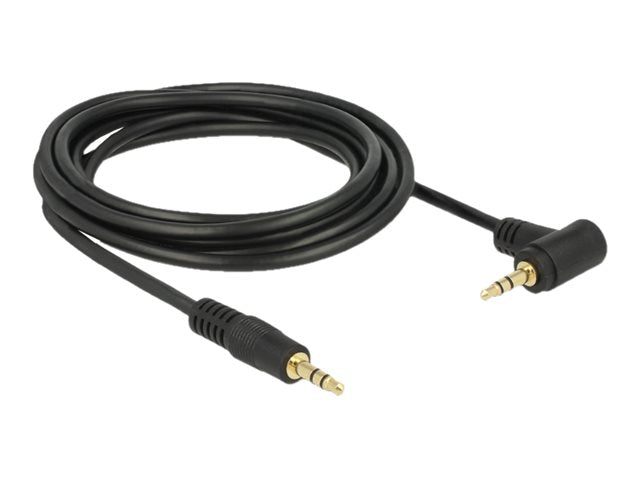 DELOCK Klinkenkabel 3,5mm 3 Pin Stecker gewinkelt 3m schwarz - Vorderansicht