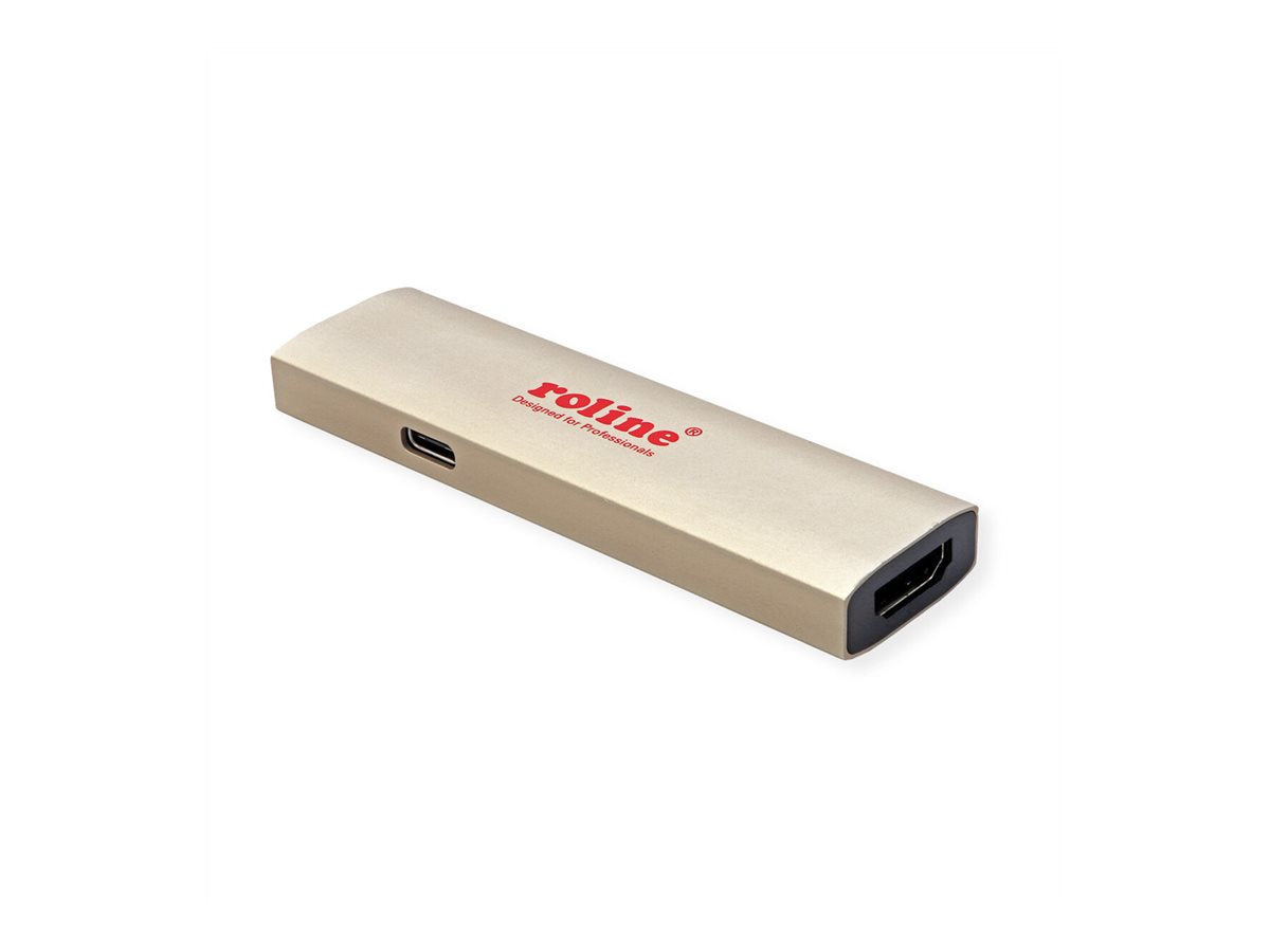 ROLINE GOLD Adapter USB Typ C - HDMI BU/BU PD 60W Vorderansicht