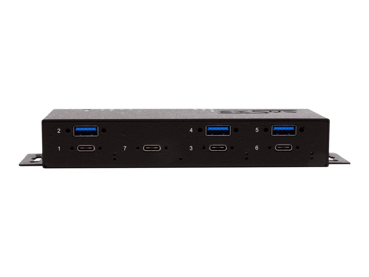 EXSYS EX-1237HMVS 7 Port USB 3.2 Gen2 Hub Rückansicht