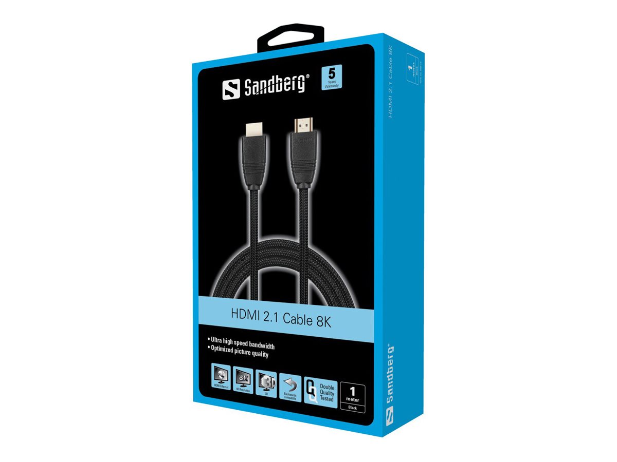 SANDBERG HDMI 2.1 Cable 8K 1m - Vorderansicht